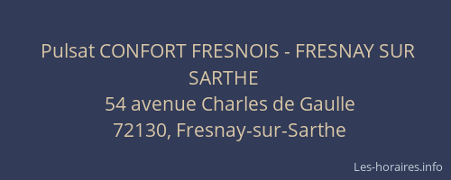Pulsat CONFORT FRESNOIS - FRESNAY SUR SARTHE