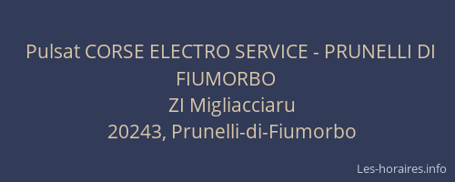 Pulsat CORSE ELECTRO SERVICE - PRUNELLI DI FIUMORBO