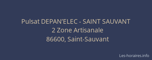 Pulsat DEPAN’ELEC - SAINT SAUVANT