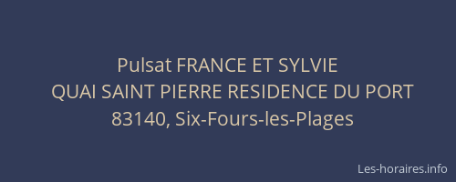 Pulsat FRANCE ET SYLVIE