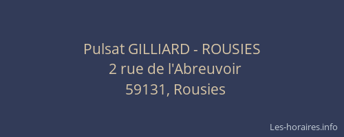 Pulsat GILLIARD - ROUSIES