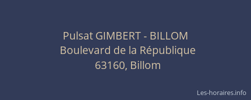 Pulsat GIMBERT - BILLOM