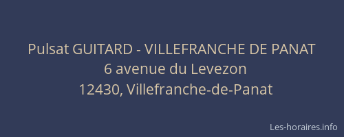 Pulsat GUITARD - VILLEFRANCHE DE PANAT