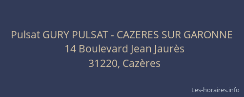 Pulsat GURY PULSAT - CAZERES SUR GARONNE