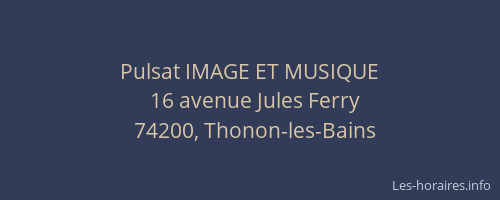 Pulsat IMAGE ET MUSIQUE