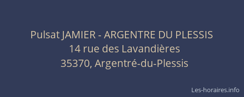 Pulsat JAMIER - ARGENTRE DU PLESSIS