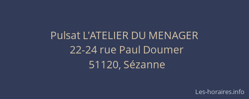 Pulsat L'ATELIER DU MENAGER