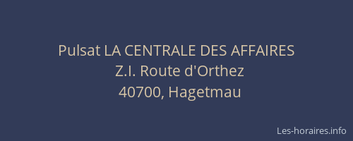 Pulsat LA CENTRALE DES AFFAIRES