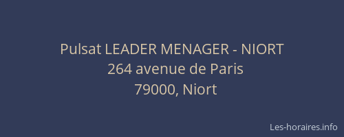 Pulsat LEADER MENAGER - NIORT