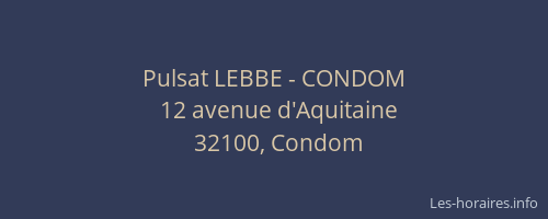 Pulsat LEBBE - CONDOM