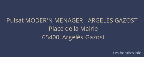 Pulsat MODER'N MENAGER - ARGELES GAZOST