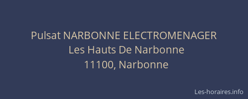 Pulsat NARBONNE ELECTROMENAGER