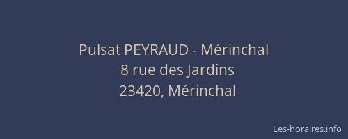 Pulsat PEYRAUD - M&eacute;rinchal