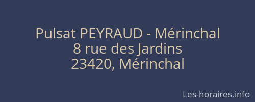 Pulsat PEYRAUD - Mérinchal