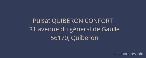 Pulsat QUIBERON CONFORT