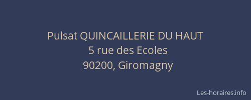 Pulsat QUINCAILLERIE DU HAUT