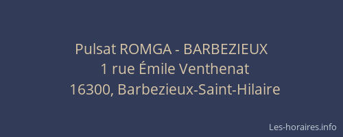 Pulsat ROMGA - BARBEZIEUX