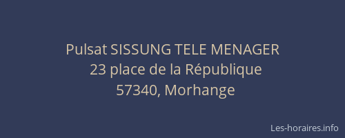 Pulsat SISSUNG TELE MENAGER