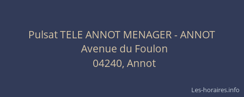 Pulsat TELE ANNOT MENAGER - ANNOT