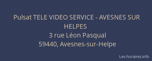 Pulsat TELE VIDEO SERVICE - AVESNES SUR HELPES