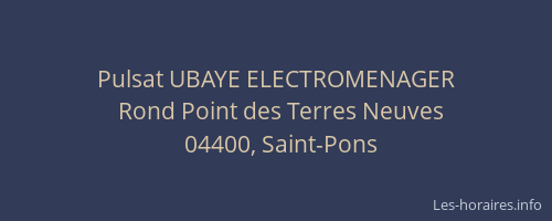 Pulsat UBAYE ELECTROMENAGER