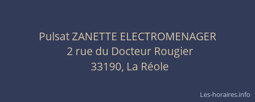 Pulsat ZANETTE ELECTROMENAGER