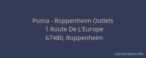 Puma - Roppenheim Outlets