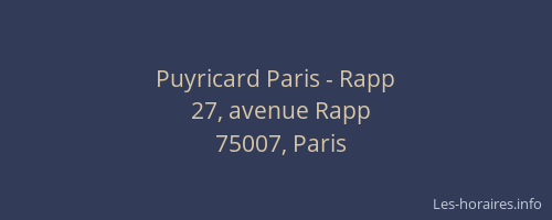 Puyricard Paris - Rapp