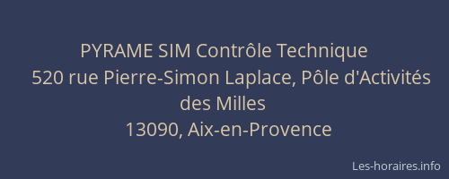 PYRAME SIM Contrôle Technique