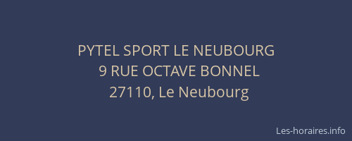 PYTEL SPORT LE NEUBOURG