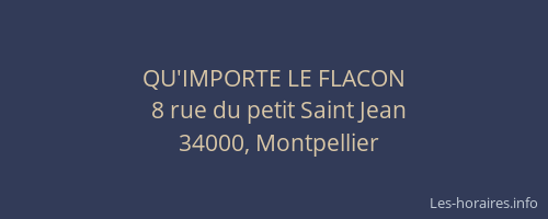 QU'IMPORTE LE FLACON