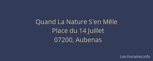 Quand La Nature S'en Mêle