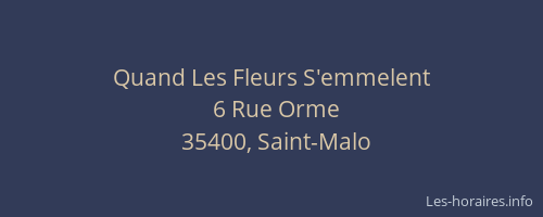 Quand Les Fleurs S'emmelent