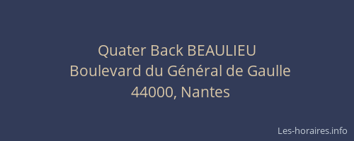 Quater Back BEAULIEU