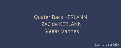 Quater Back KERLANN