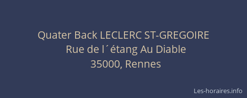 Quater Back LECLERC ST-GREGOIRE