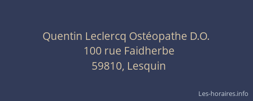 Quentin Leclercq Ostéopathe D.O.