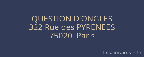 QUESTION D'ONGLES