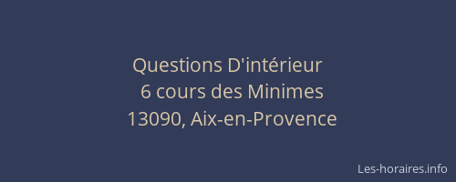 Questions D'intérieur