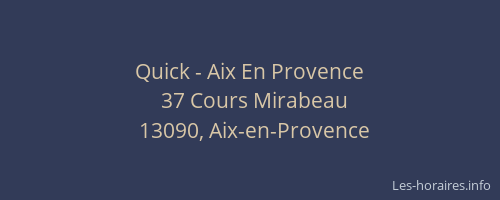 Quick - Aix En Provence