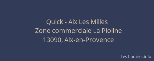 Quick - Aix Les Milles