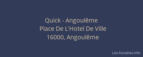 Quick - Angoulême