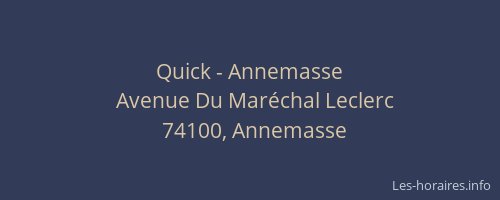 Quick - Annemasse