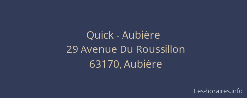 Quick - Aubière