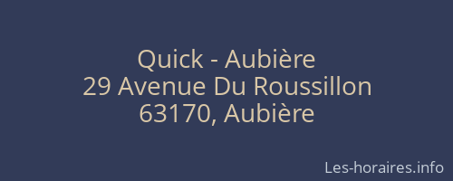 Quick - Aubière