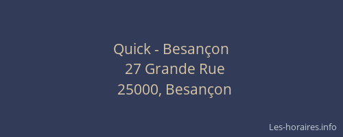 Quick - Besançon