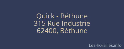 Quick - Béthune