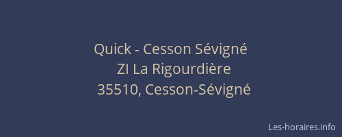 Quick - Cesson Sévigné