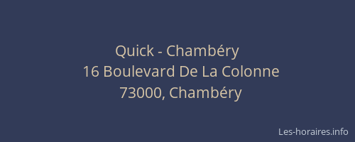 Quick - Chambéry