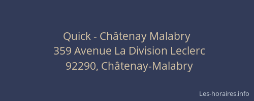 Quick - Châtenay Malabry
